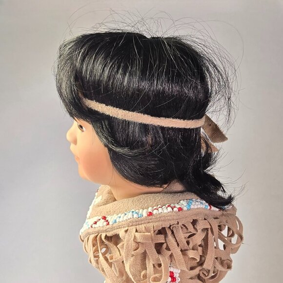 Linda Mason Doll Native American Indian 1993 Vintage Porcelain Quick Fox Boy - Picture 7 of 15